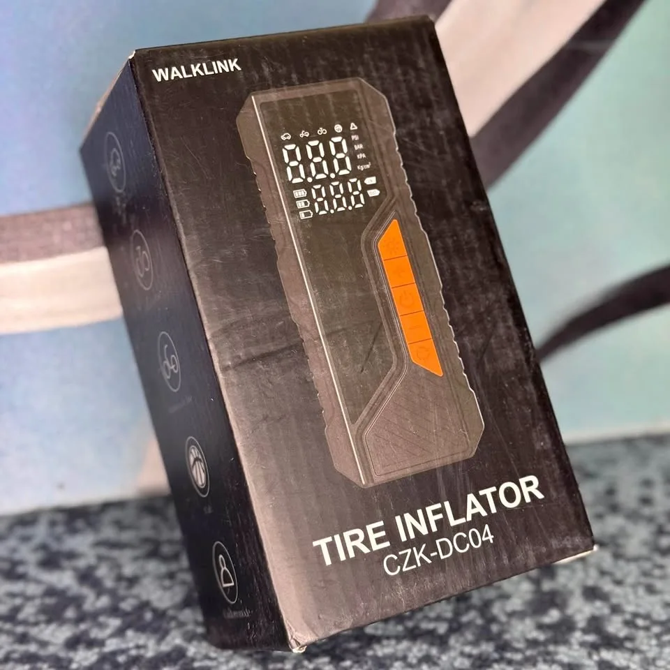 🚗 Portable Tire Inflator + Power Bank | 150 PSI Digital Air Pump