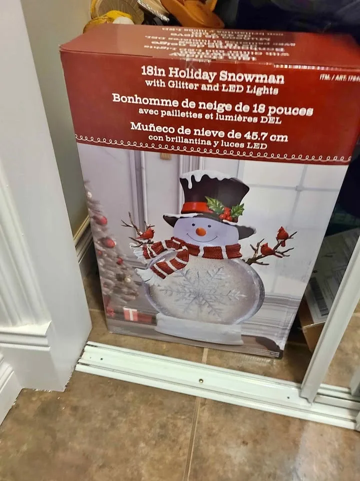 Holiday Snowman with Glitter and LED Lights for christmas