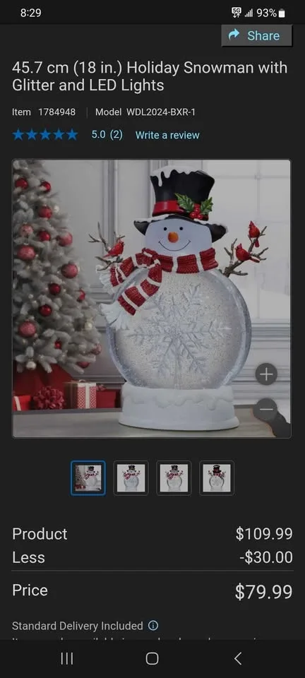 Holiday Snowman with Glitter and LED Lights for christmas image indicator(2)