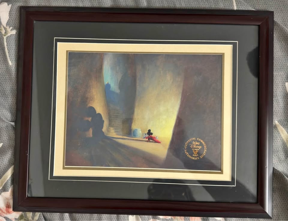 Mickey Mouse Lithograph, with frame