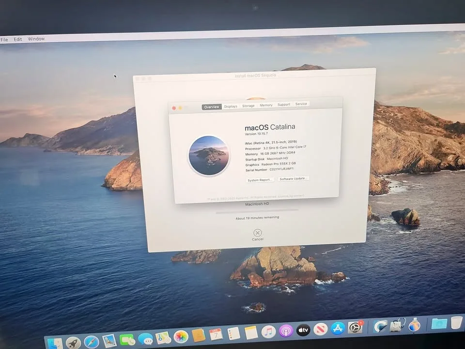 IMac 12.5" 2019 , 3.2GHZ 6 CORE i7,16GB,1TB Fusion,logic
