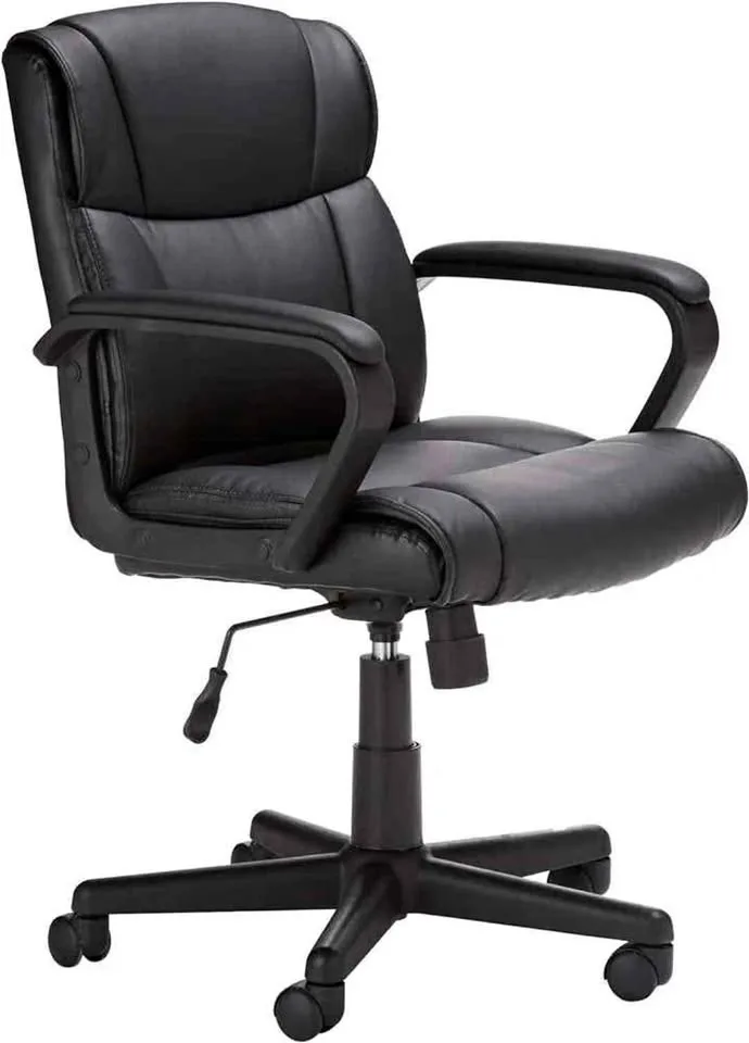 Lane Black Office Chair with High Back and padded Armrests