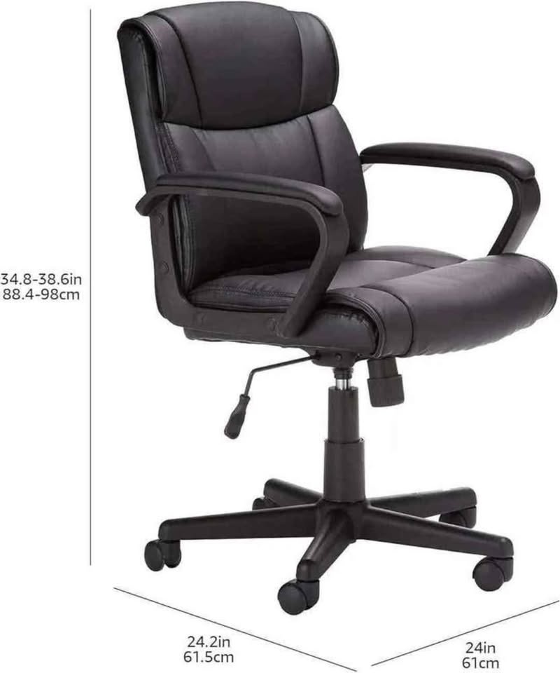 Lane Black Office Chair with High Back and padded Armrests 🥕 - photo 4