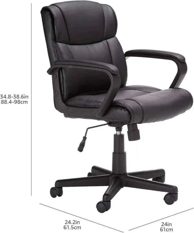 Lane Black Office Chair with High Back and padded Armrests image indicator(4)