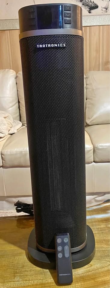 24-inch electric ceramic tower space heater with remote