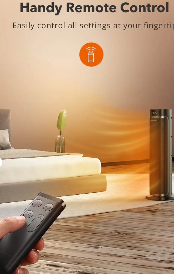 24-inch electric ceramic tower space heater with remote - photo 5
