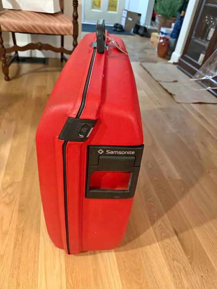 Vintage Red Hard Shell Samsonite Suitcase