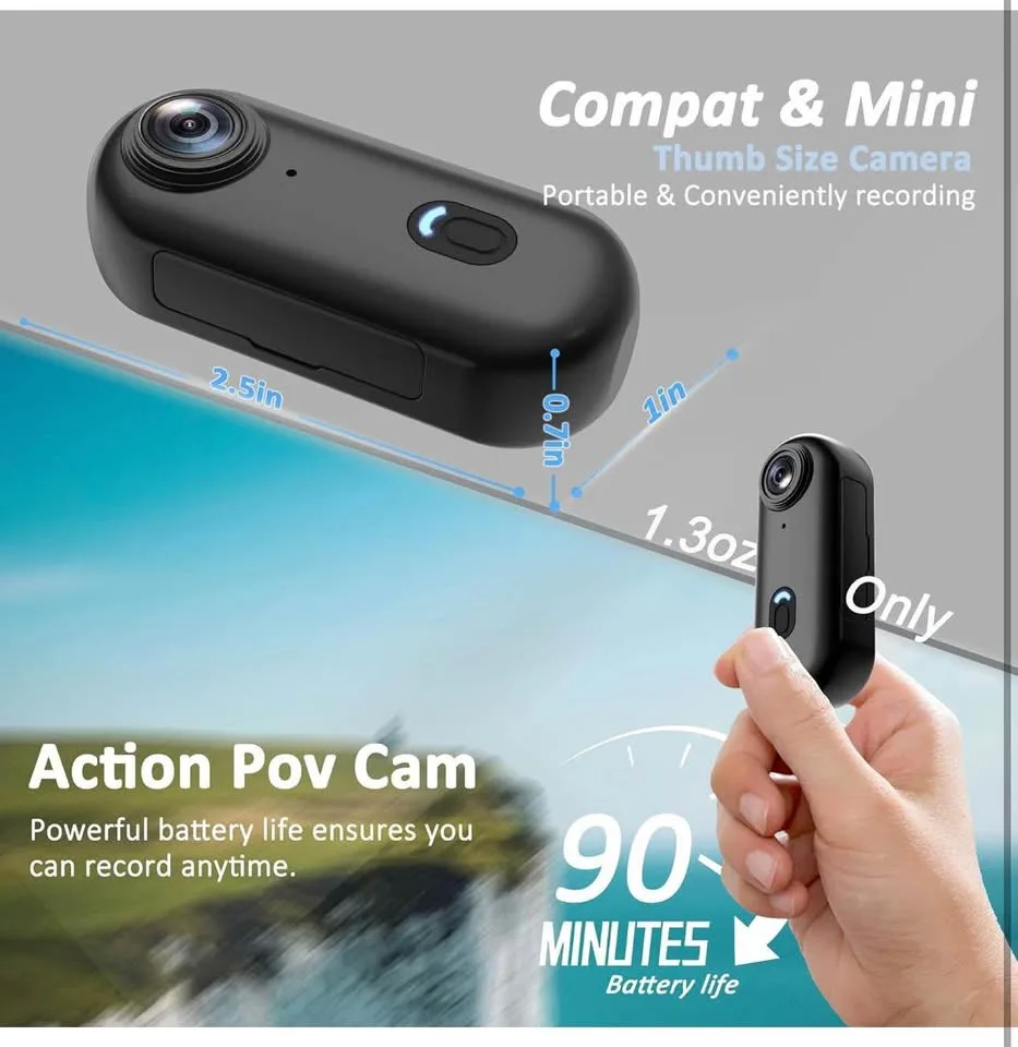 4K Mini Body Camera 128GB - Action Body Cam BRAND NEW image indicator(6)
