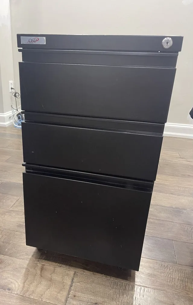 Mobile Pedestal File / 3 Drawers / Black