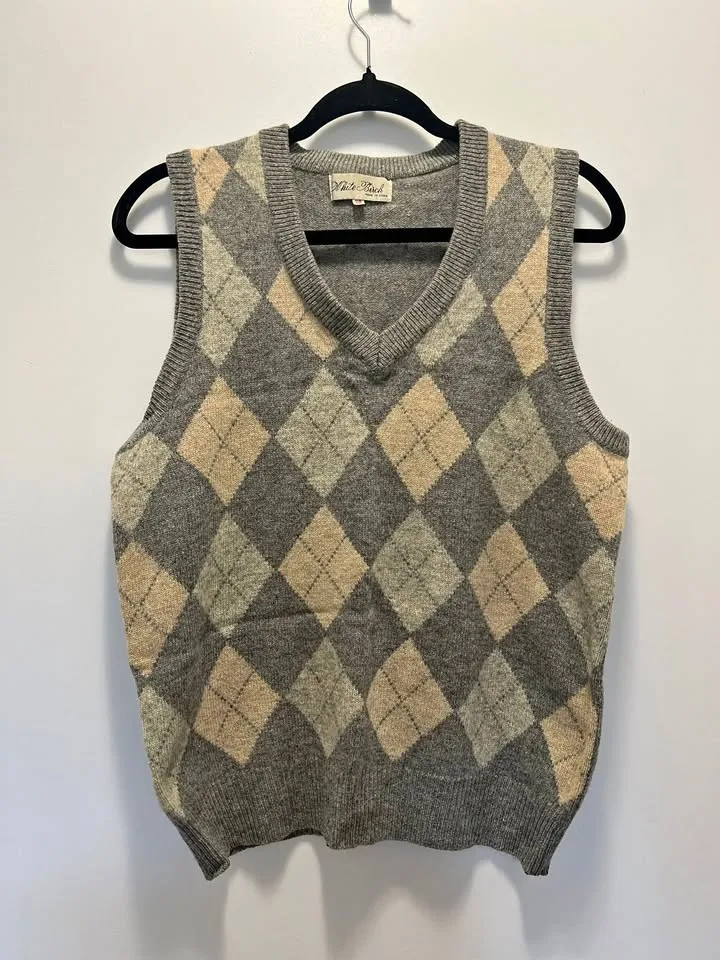 White Birch 100% vintage wool vest