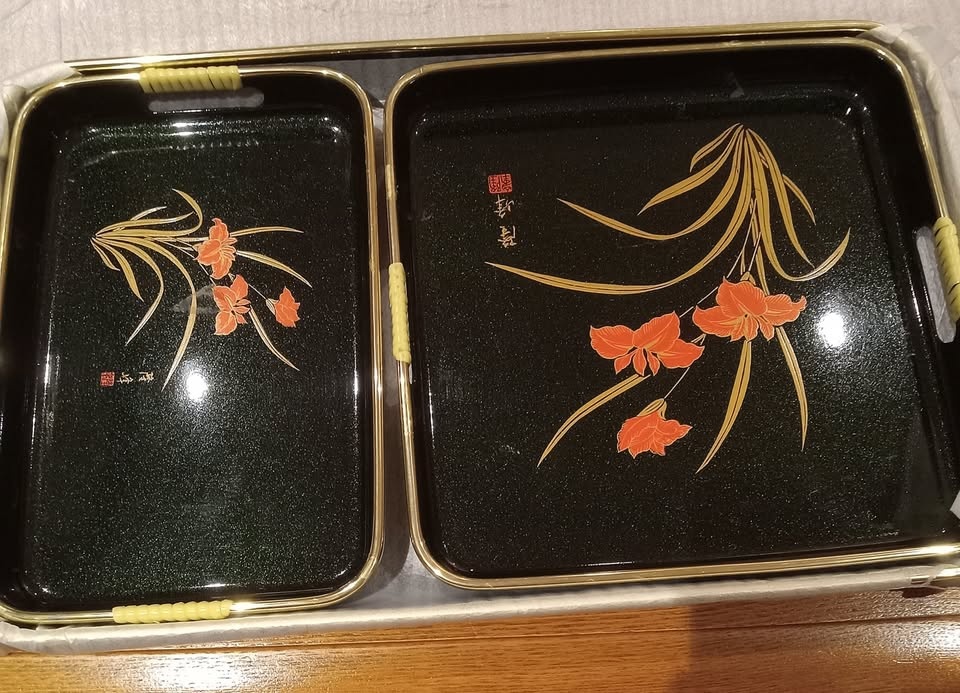 Vintage Japanese Plastic Lacquer Nesting Trays (Set of 3) - photo 2