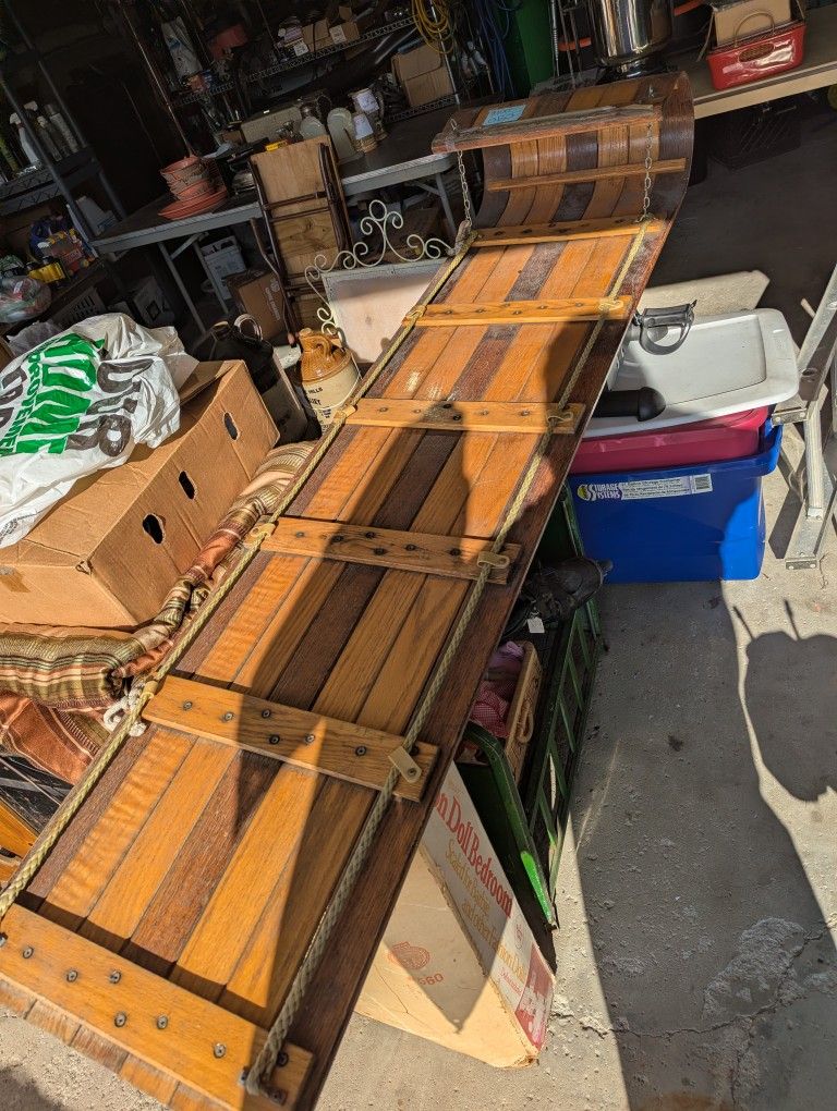 Toboggan Sled Vintage Wooden Arrow - photo 2