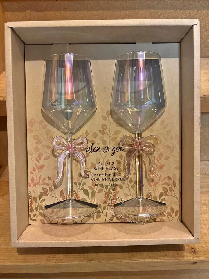 Wine Glasses - 2 Pack Brand New- Alex & Zoe Brand!