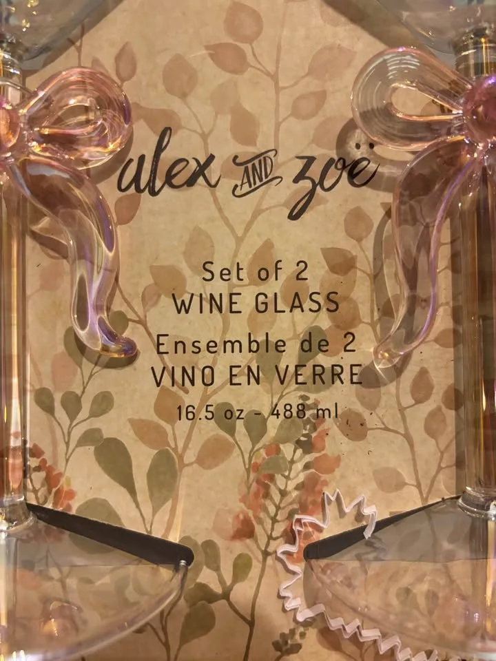 Wine Glasses - 2 Pack Brand New- Alex & Zoe Brand! image indicator(2)