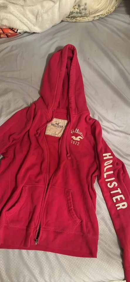 Vintage Pink Holister Hoodie- Woman’s Large, fits medium image indicator(2)