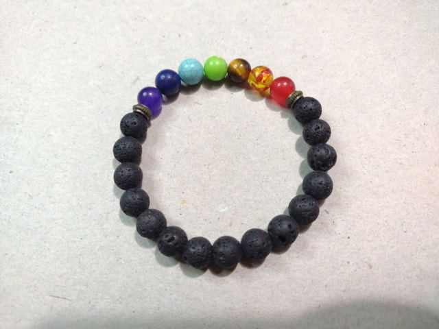 Chakra stones and lava rock bracelet - photo 2