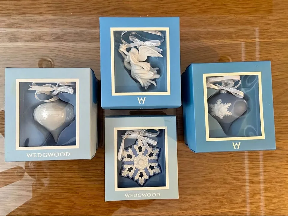 Wedgwood Holiday Ornaments, Set of 4. #Cleanout