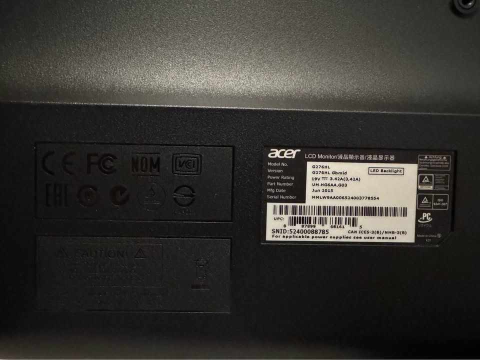 Acer 27” Monitor – Used Like New - photo 4