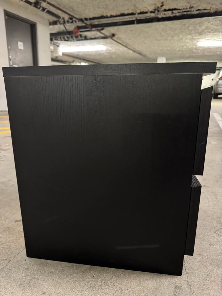 IKEA MALM, Black Nightstand – Good Condition - photo 4