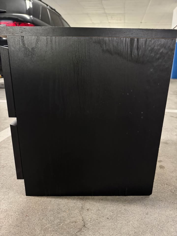 IKEA MALM, Black Nightstand – Good Condition - photo 5