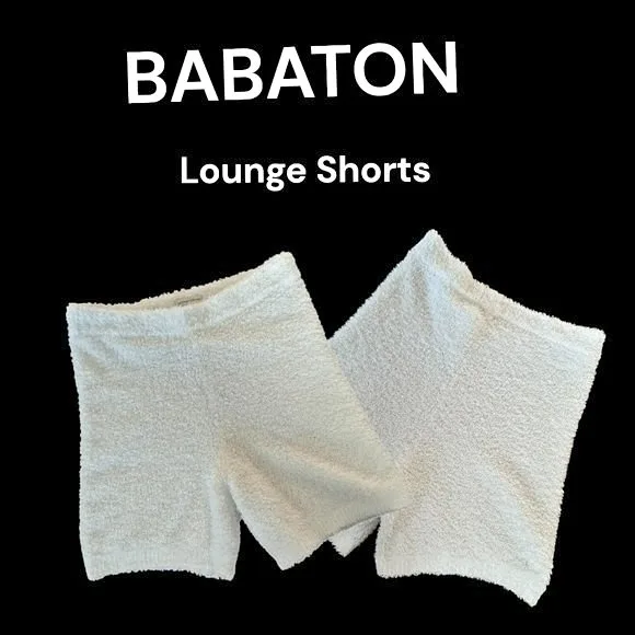 THE GROUP BABATON White Textured Lounge Wear/Shorts