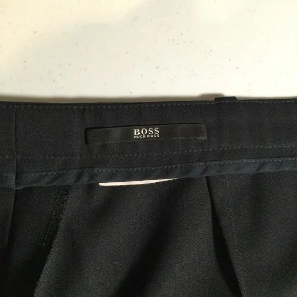 HUGO BOSS Black Trousers Front Zip Narrow Waist Band image indicator(6)