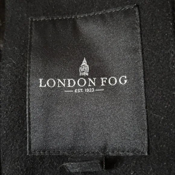 LONDON FOG Black Peacoat Wool/Polyester Blend image indicator(6)