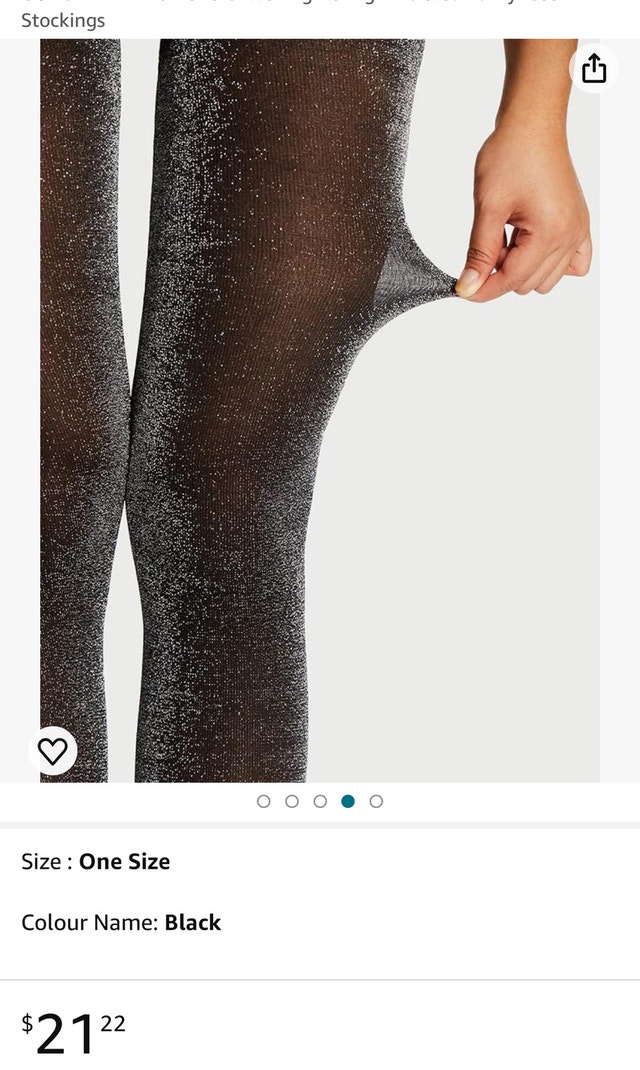 Glitter Footed Tights, High Waist Semi Sheer Pantyhose - photo 5