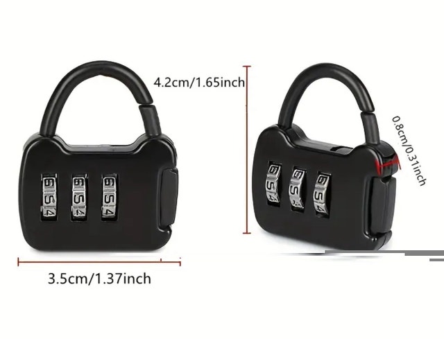 3-Digit Travel Combination Lock Zinc Alloy Mini Padlock - photo 4