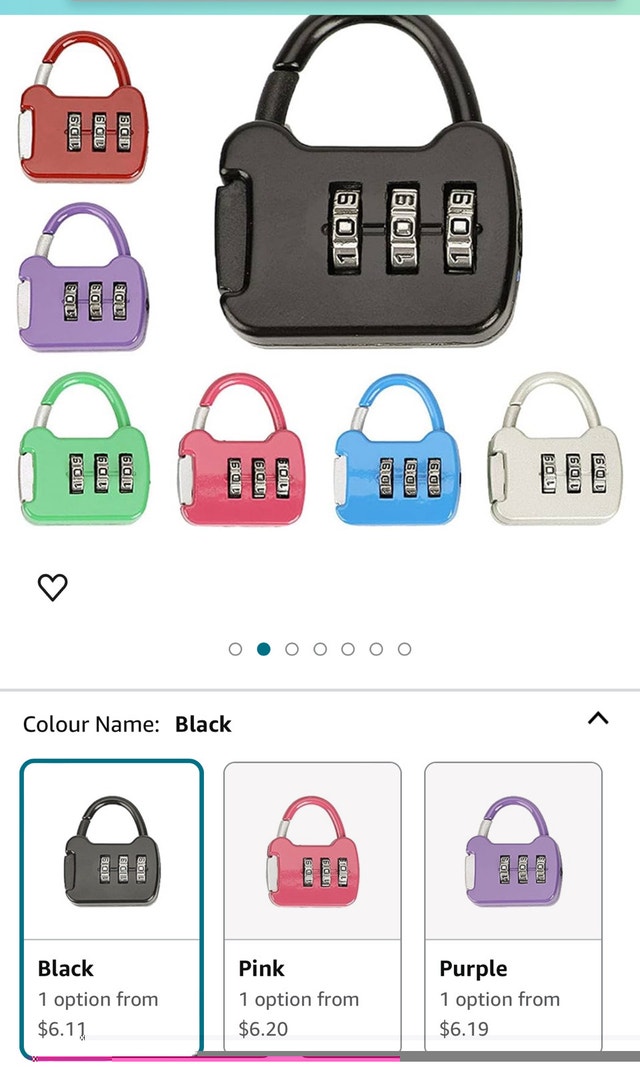 3-Digit Travel Combination Lock Zinc Alloy Mini Padlock - photo 5