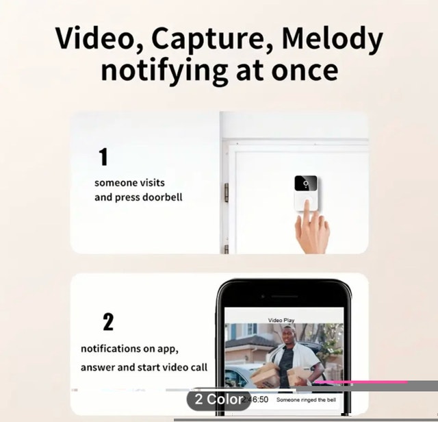 Doorbell Camera Wireless,Intelligent Visual Doorbell Home - photo 2