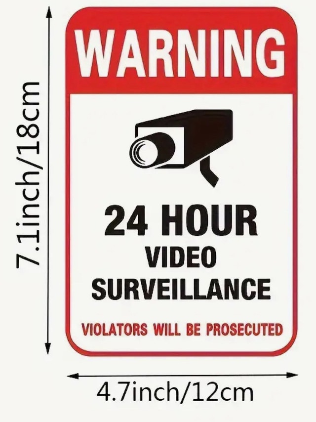 Camera System Warning Sign Eyelet Wall Sticker Surveillance - photo 4
