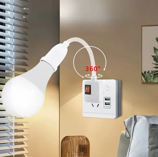 Flexible Plug-in LED Reading Lamp with On/Off Switch