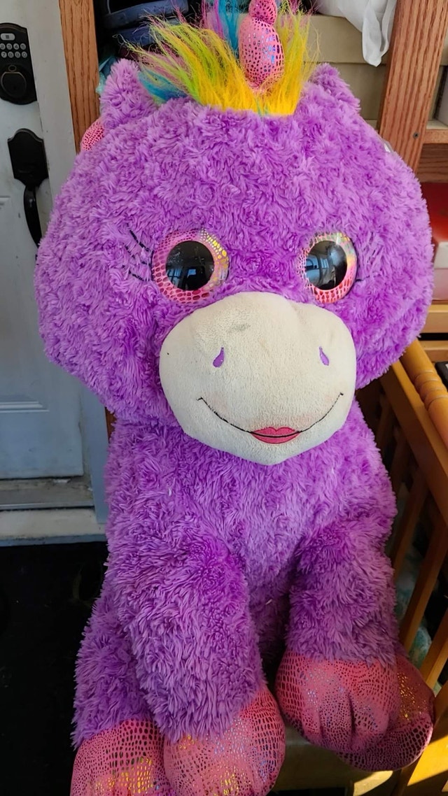 Large Purple Unicorn Plush Toy