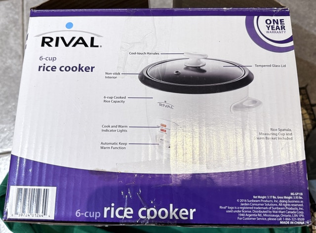 Rival 6-Cup Rice Cooker - New in Box - photo 3