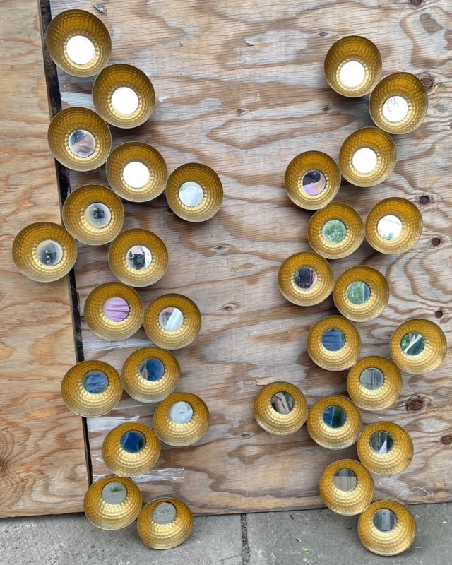 Gold Metal Wall Decor with Mirror Accents - photo 3