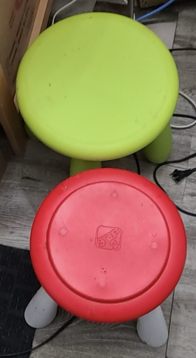 Children's Stools - Green & Red