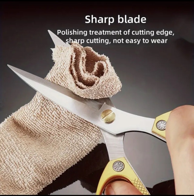 Gold-handled Scissors, Sharp Blades, 19.5cm - photo 3