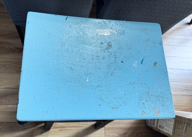 Turquoise Blue Wood Stool bar chair high chair - photo 2