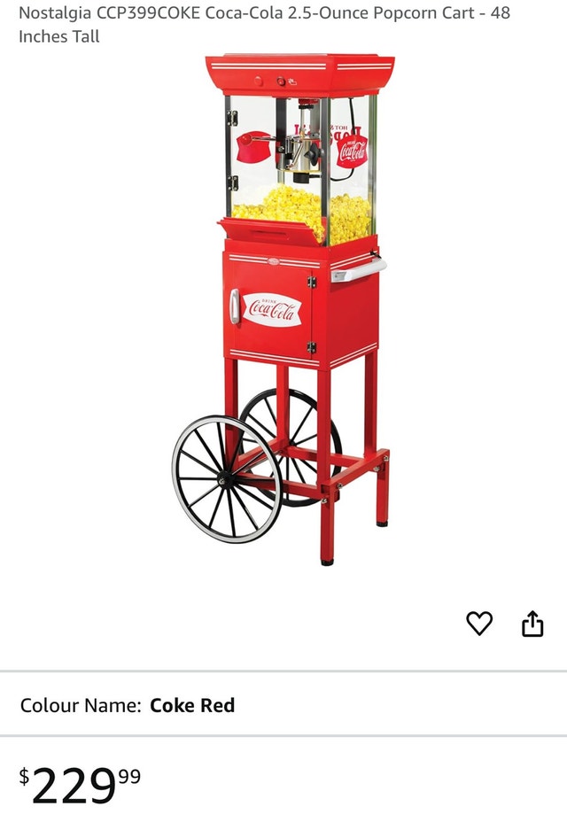 Coca-Cola Nostalgia Popcorn Machine - photo 2