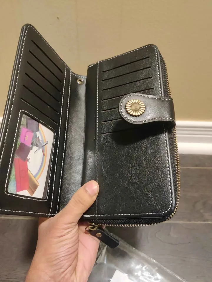 Brand new stylish black wallet for women image indicator(7)