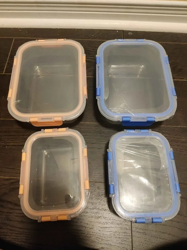 Brand new 4pc airtight glass food storage containers set image indicator(2)