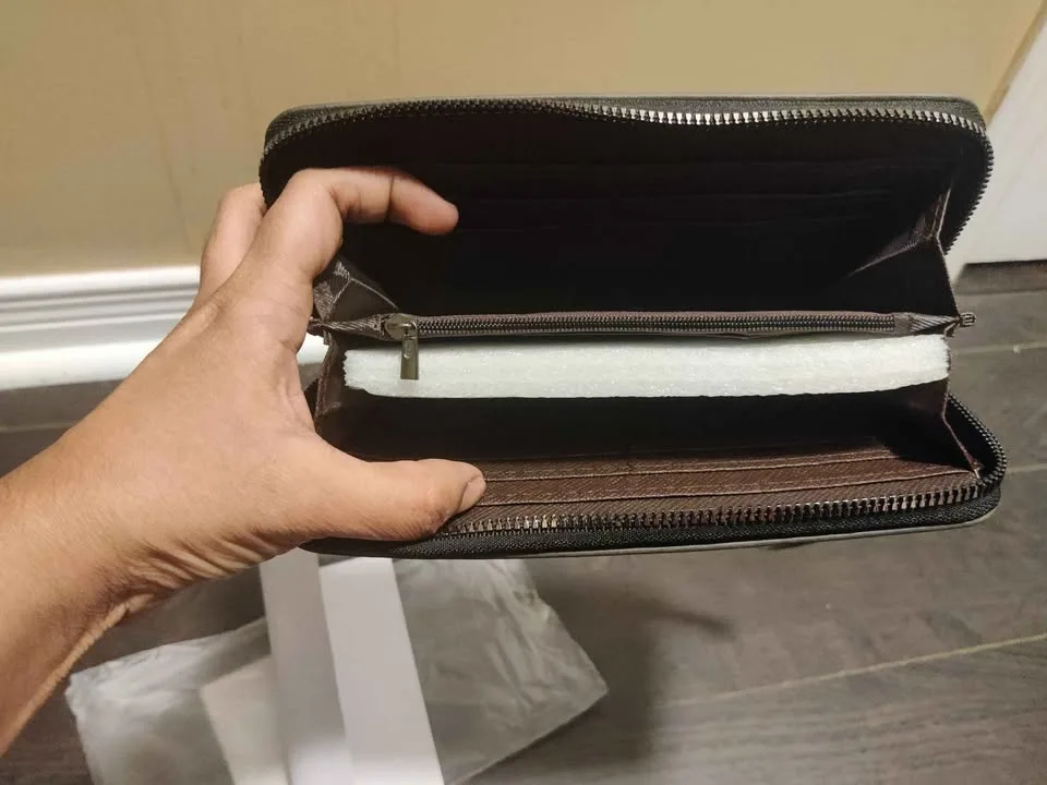 Brand new black color luxury wallet with card slots image indicator(5)