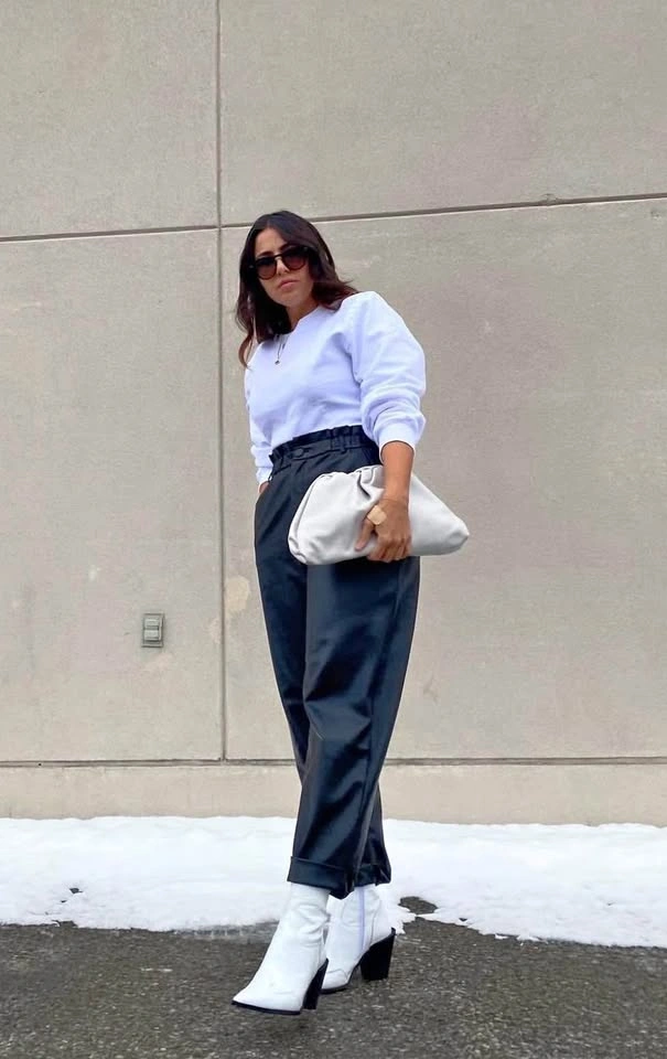 ZARA HIGH WAIST LEATHER PANTS