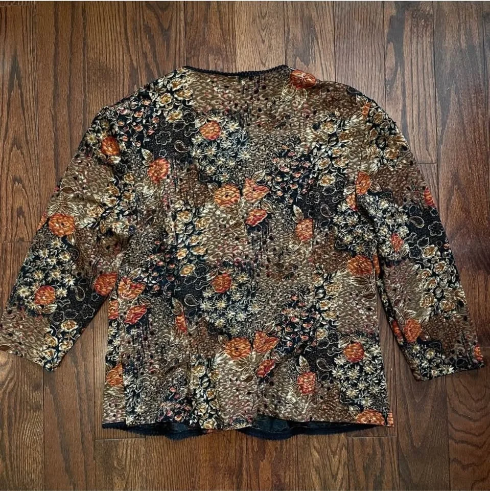 80s Floral Tapestry Blazer with Shoulder Pads image indicator(7)