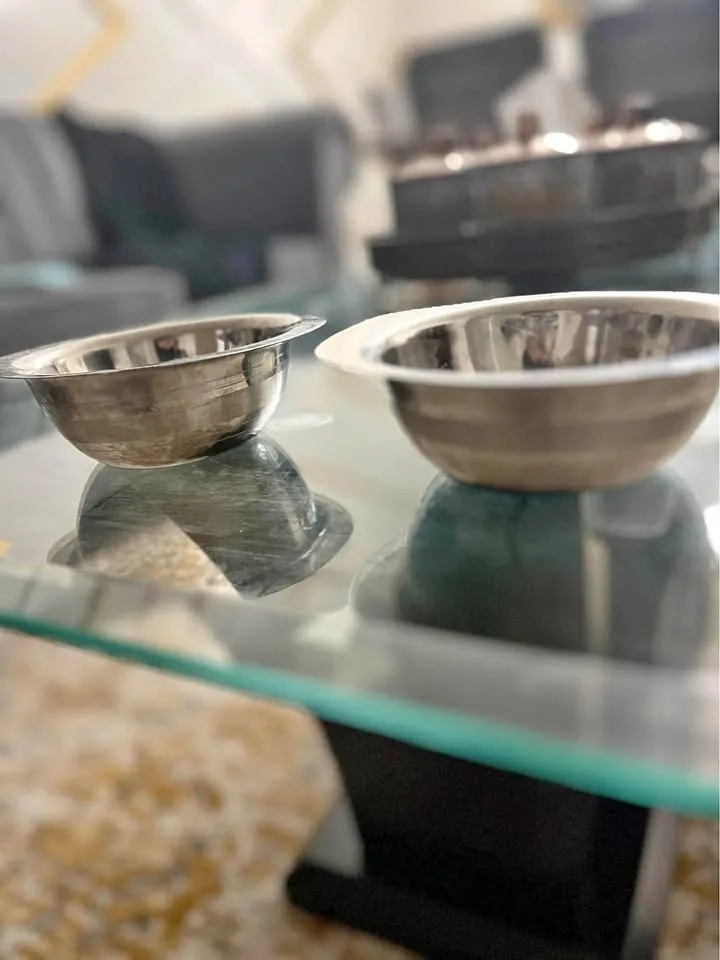 Small size steel serving bowl