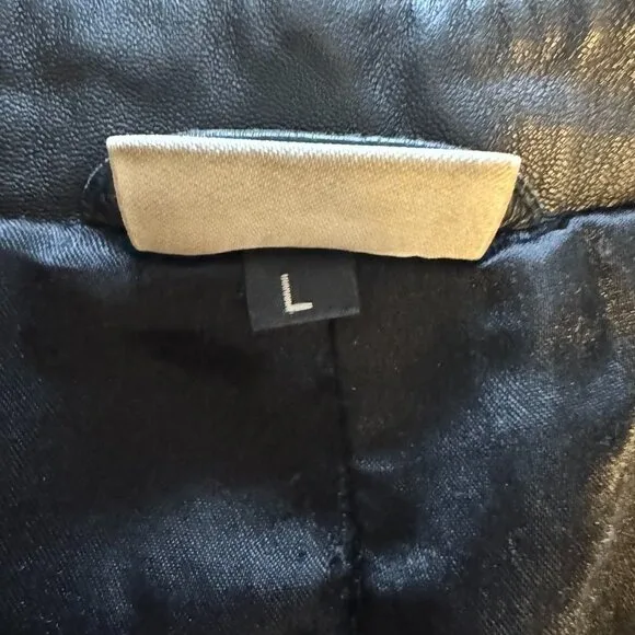 Stefanel Leather Long Coat - Black Minimalist Jacket image indicator(7)