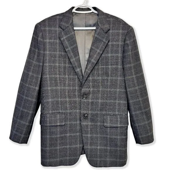 Vintage 80s Wool Plaid Blazer Maxwell’s Clothiers Jacket