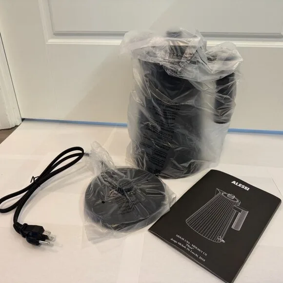 Alessi Plissé Electric Kettle Black 1.7L New in Box image indicator(2)