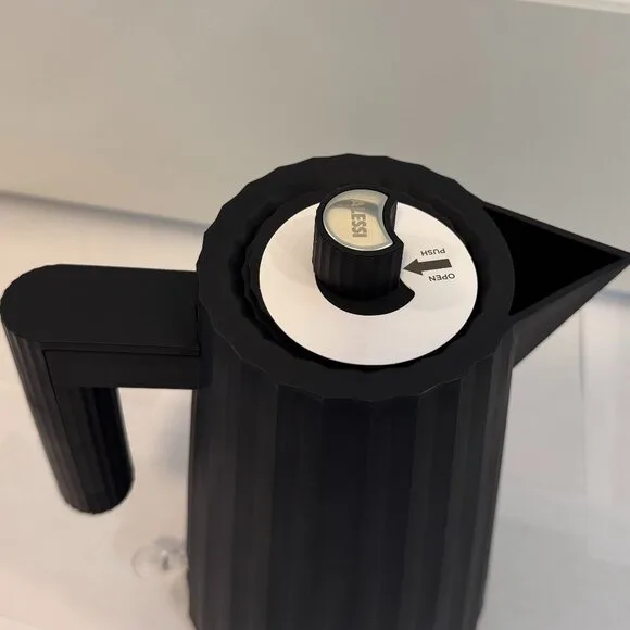 Alessi Plissé Electric Kettle Black 1.7L New in Box image indicator(4)